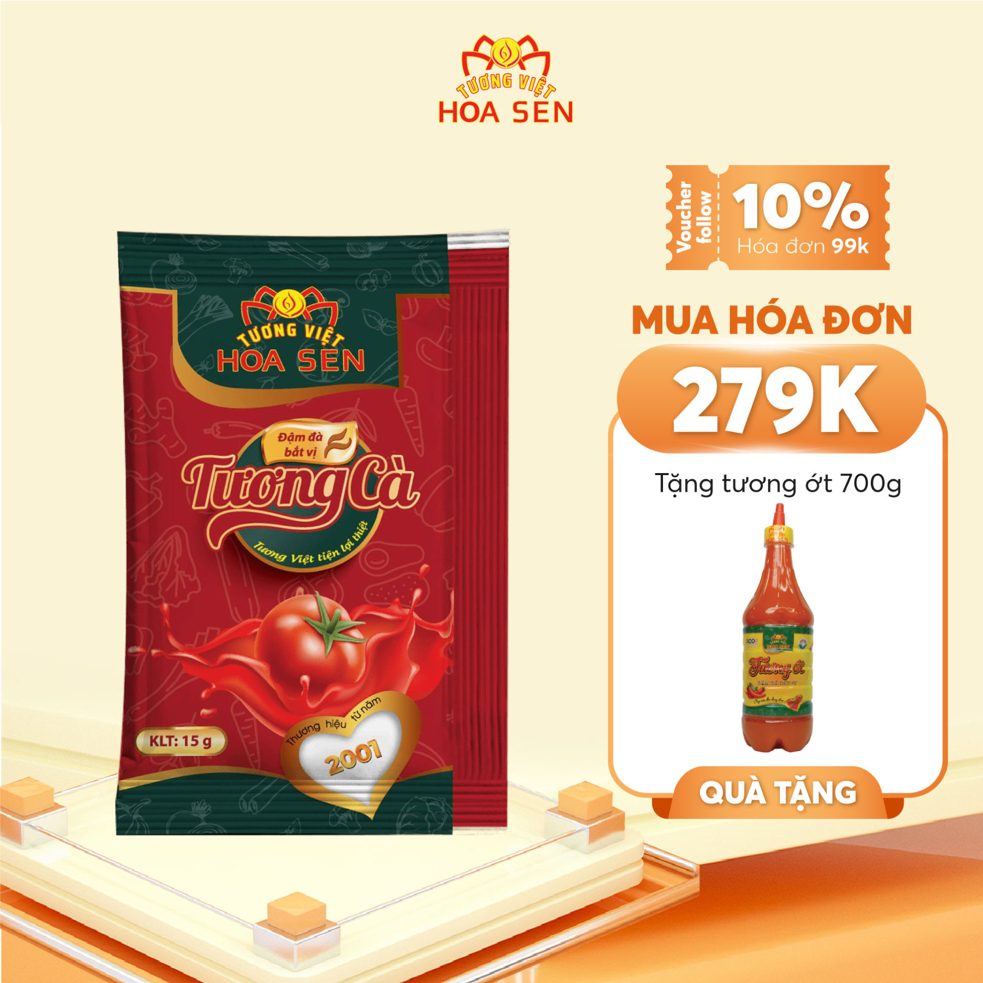 Tương Cà Gói 15g MM - 100 gói/vỉ