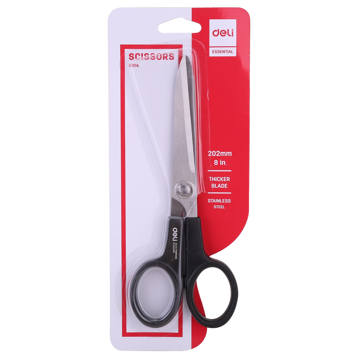 Kéo văn phòng 220mm Deli, Đen/Vàng - 1 chiếc - E6014