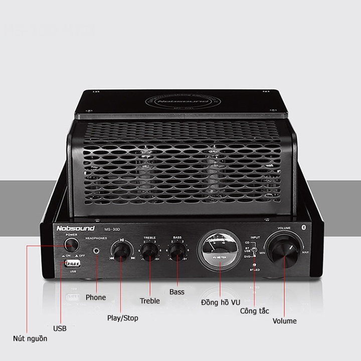 [Trả góp 0%]Ampli đèn NobSound MS-30D MKII tích hợp DAC hỗ trợ Bluetooth
