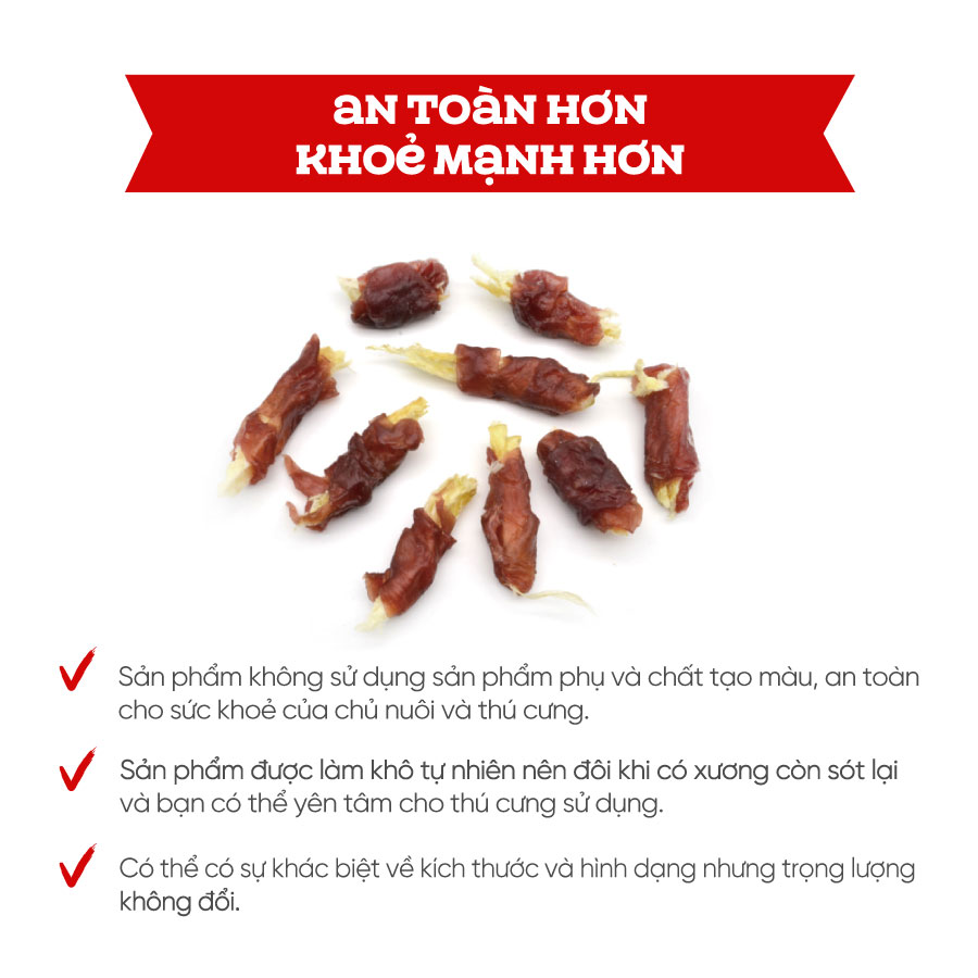 Thịt Cuộn Cá Minh Thái, Snack, Bánh Thưởng Cho Chó NATURAL CORE