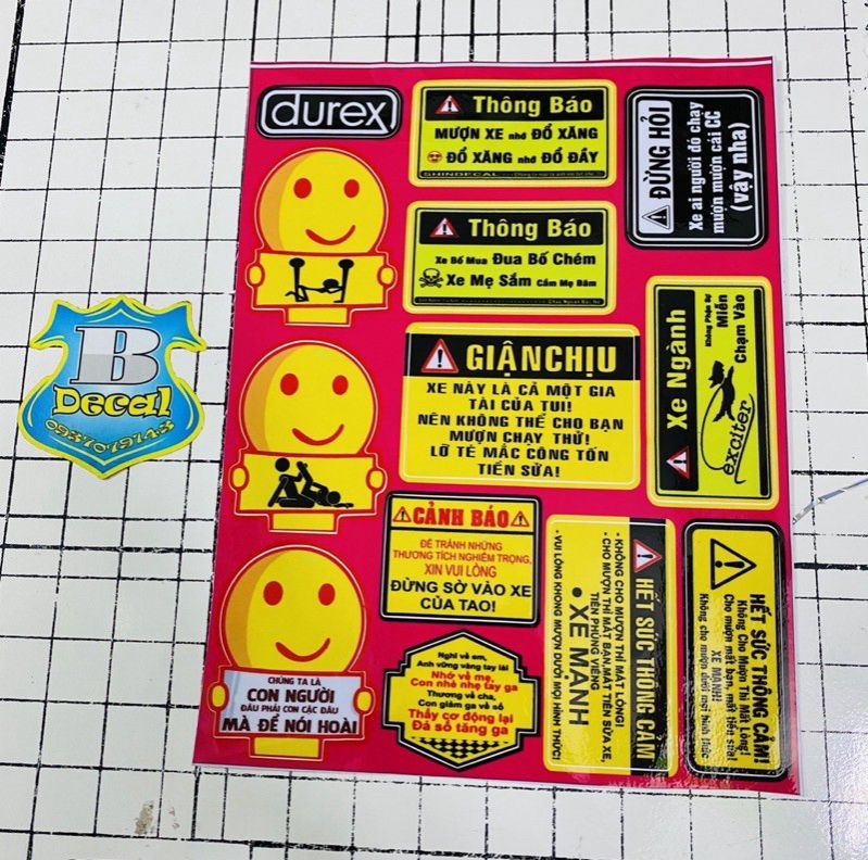 Tem logo sticker cảnh báo con người