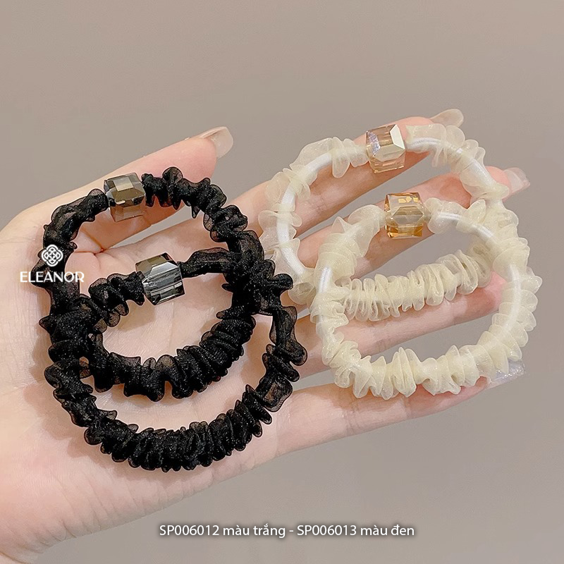 Dây buộc tóc nữ Eleanor Accessories dây cột tóc mặt đính đá phụ kiện tóc 6012