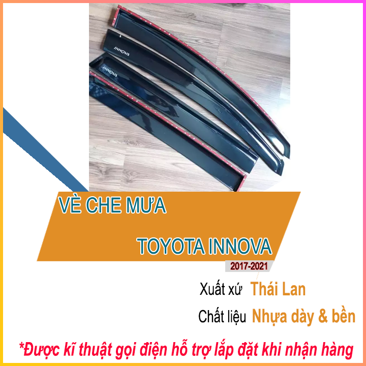 Vè che mưa Innova [2017-2022]-đen hàng Thái Lan nên cứng và dày