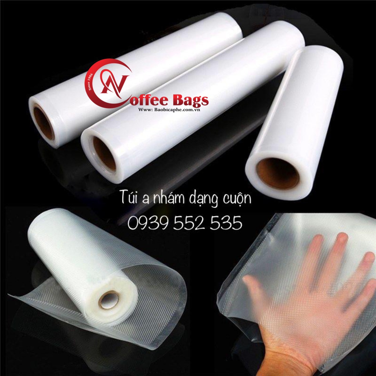 Túi PA cuộn nhám, túi hút chân không nhám, dùng cho máy hút chân không gia đình