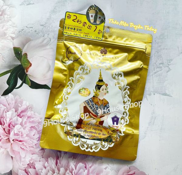 (Vàng Đồng Thảo Mộc) Miếng dán thải độc chân Gold Princess Royal Thái lan - Gói 10 Miếng Dán