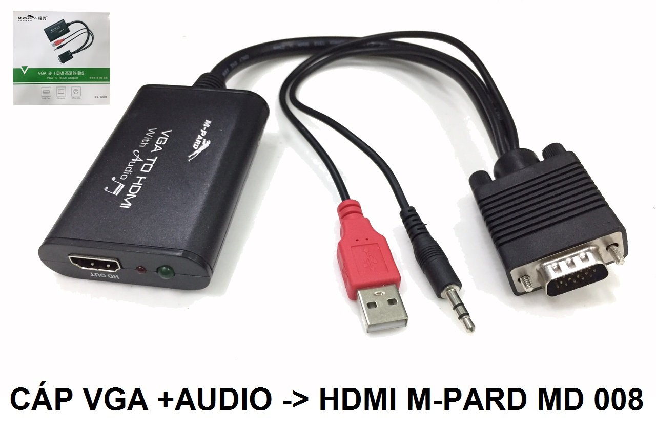 Cáp VGA Có AUDIO Ra HDMI M-PARD MD008