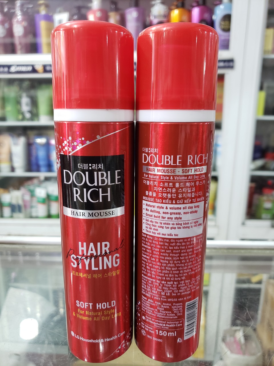 [HCM]Mousse tạo kiểu tóc Double Rich Soft Hold 150ml