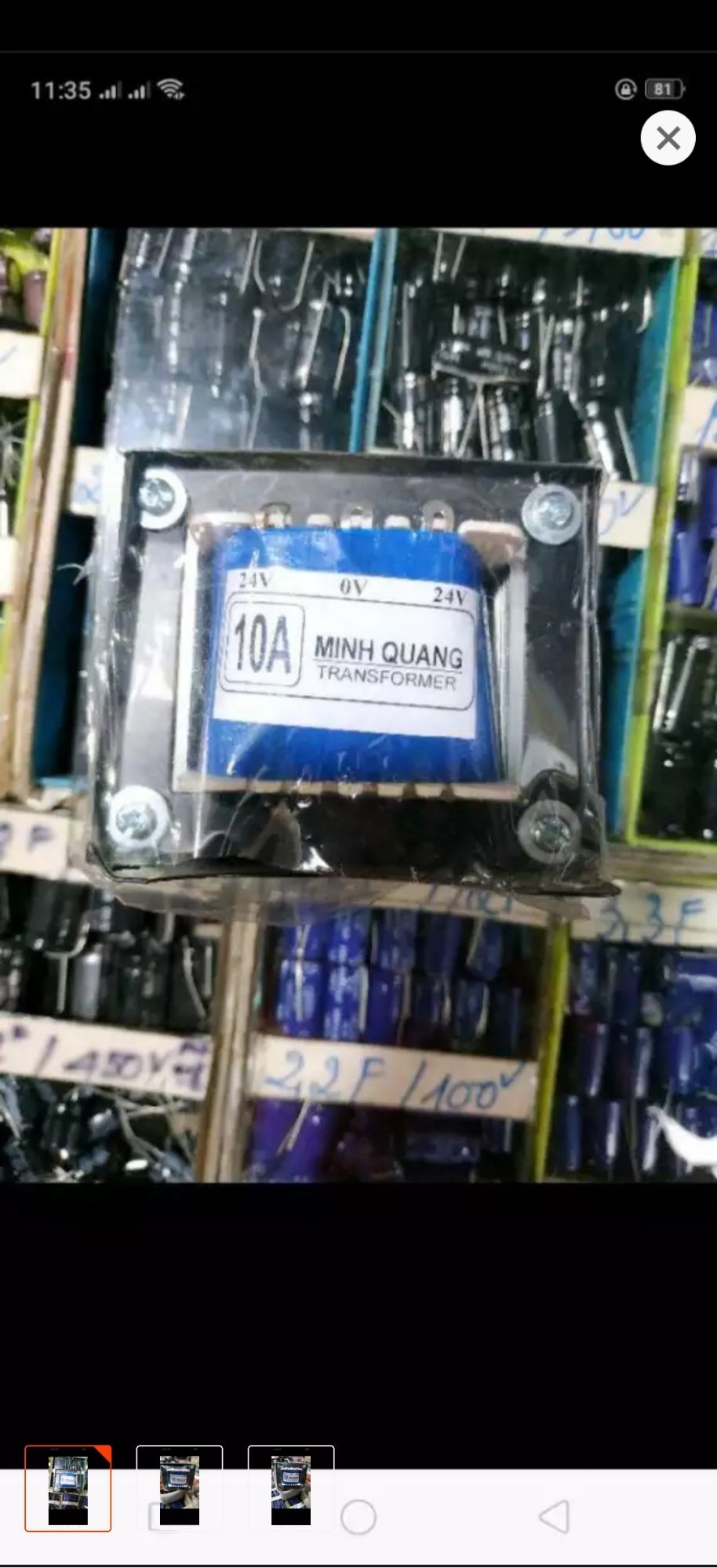 biến áp 10A đối xứng 24V