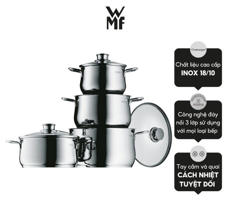 WMF Diadem Plus 5Pc Cookware Set, Stainless Steel, 5kg