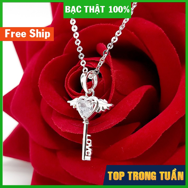 Dây chuyền nữ bạc thật - mặt dây chuyền chìa khóa đính đá Panmila - dây chuyền bạc nữ - trang sức bạc ta - vòng cổ bạc ta thật - Mặt dây chuyền bạc thật - Dây bạc thật