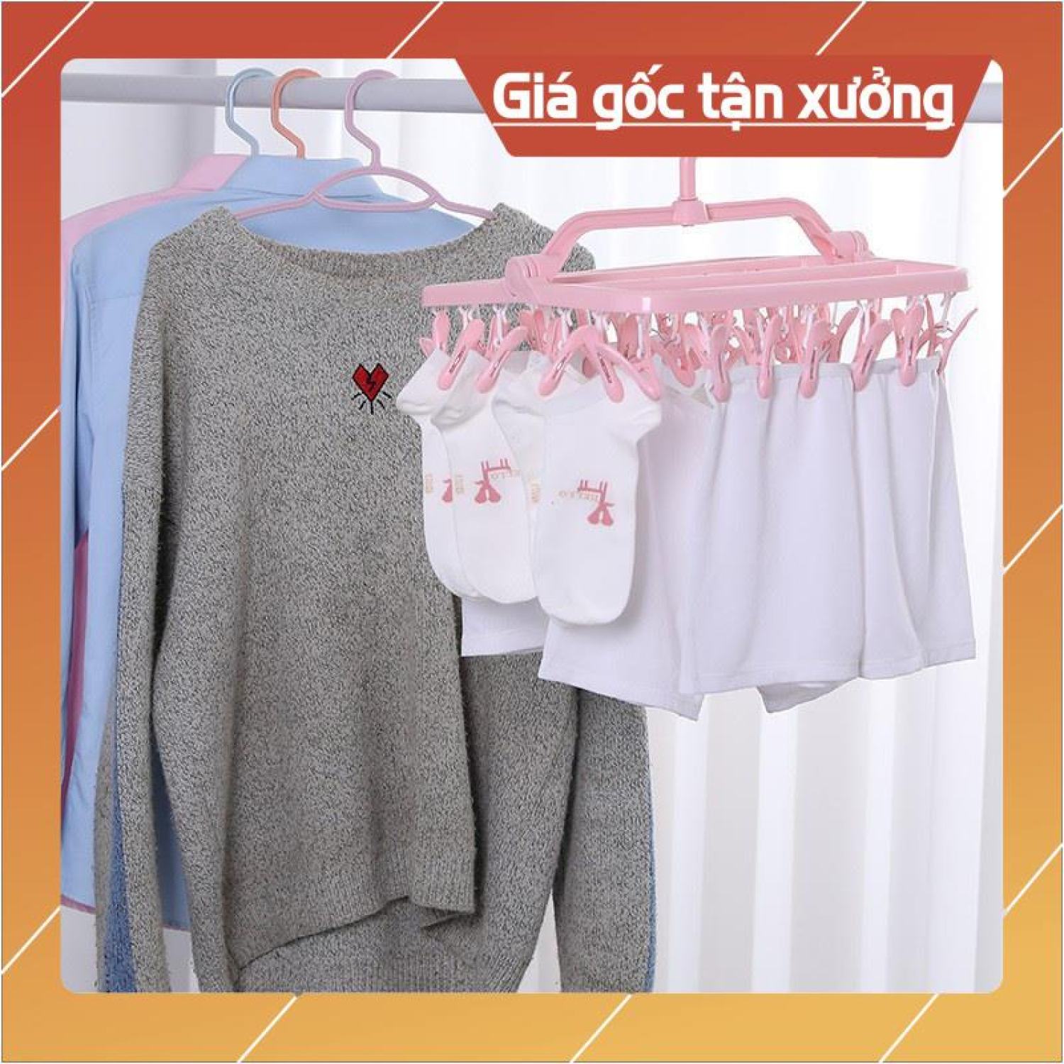 Móc Chùm Nhựa 32 Kẹp Phơi Đồ Cho Bé