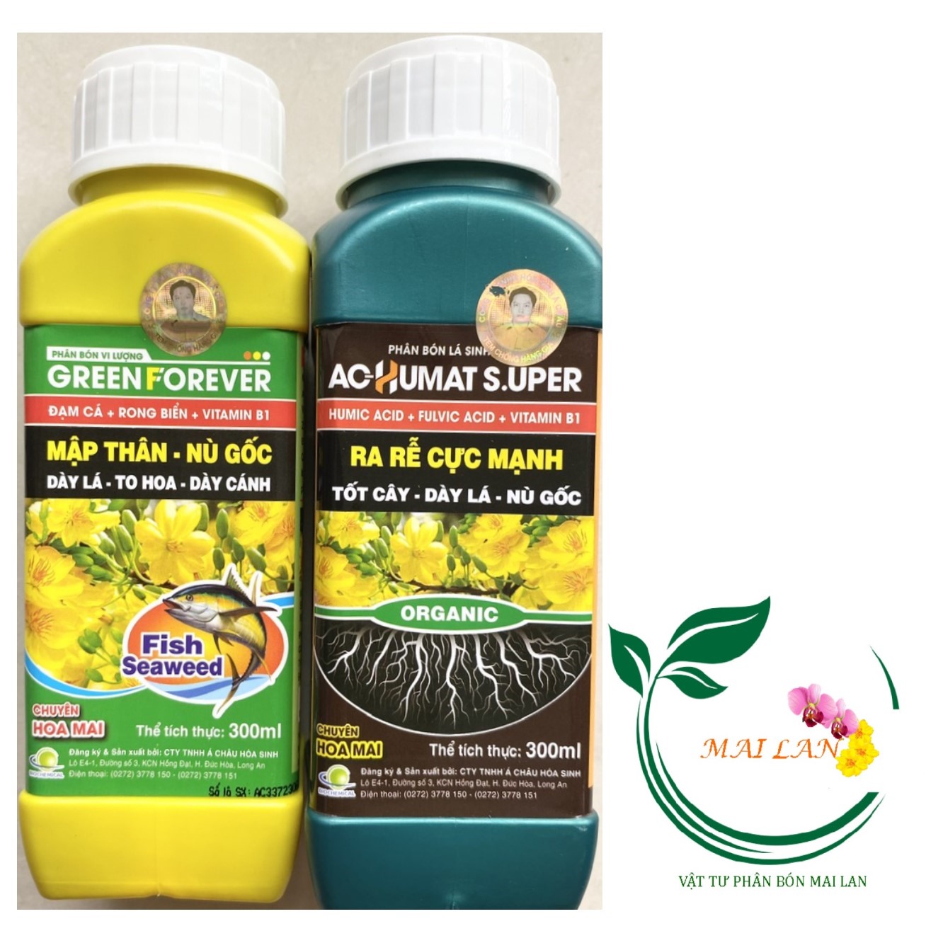 Phân bón ac humat s.uper + green forever cặp chuyên hoa mai - #020a# 600ml