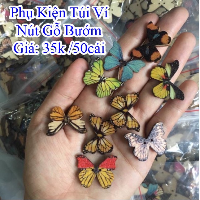 Nút gỗ bướm 40k/50 cái