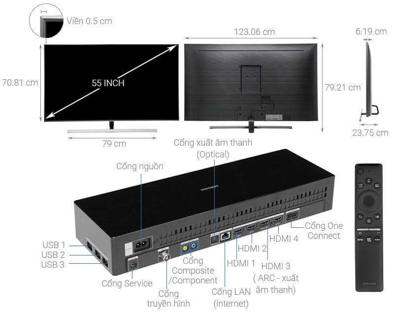 Smart Tivi QLED Samsung 4K 55 inch QA55Q80R Mẫu 2019 chính hãng