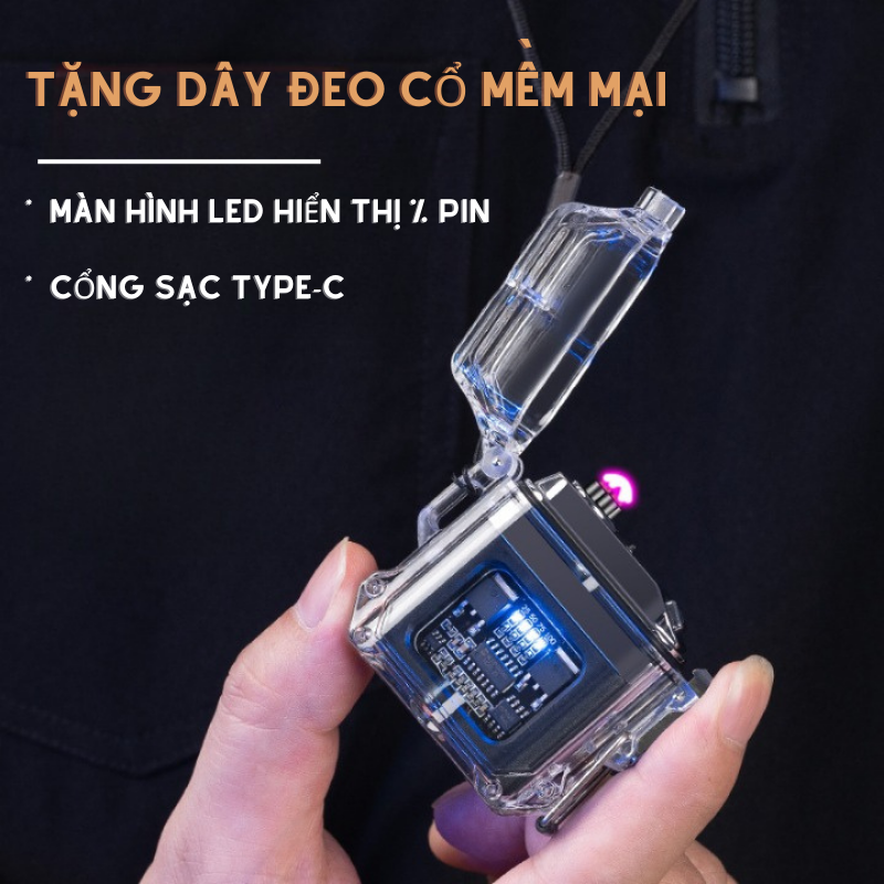 Bật Lửa Điện, Quẹt Điện Phong Thủy Plasma sạc USB Siêu Chống Nước MODEL 2022