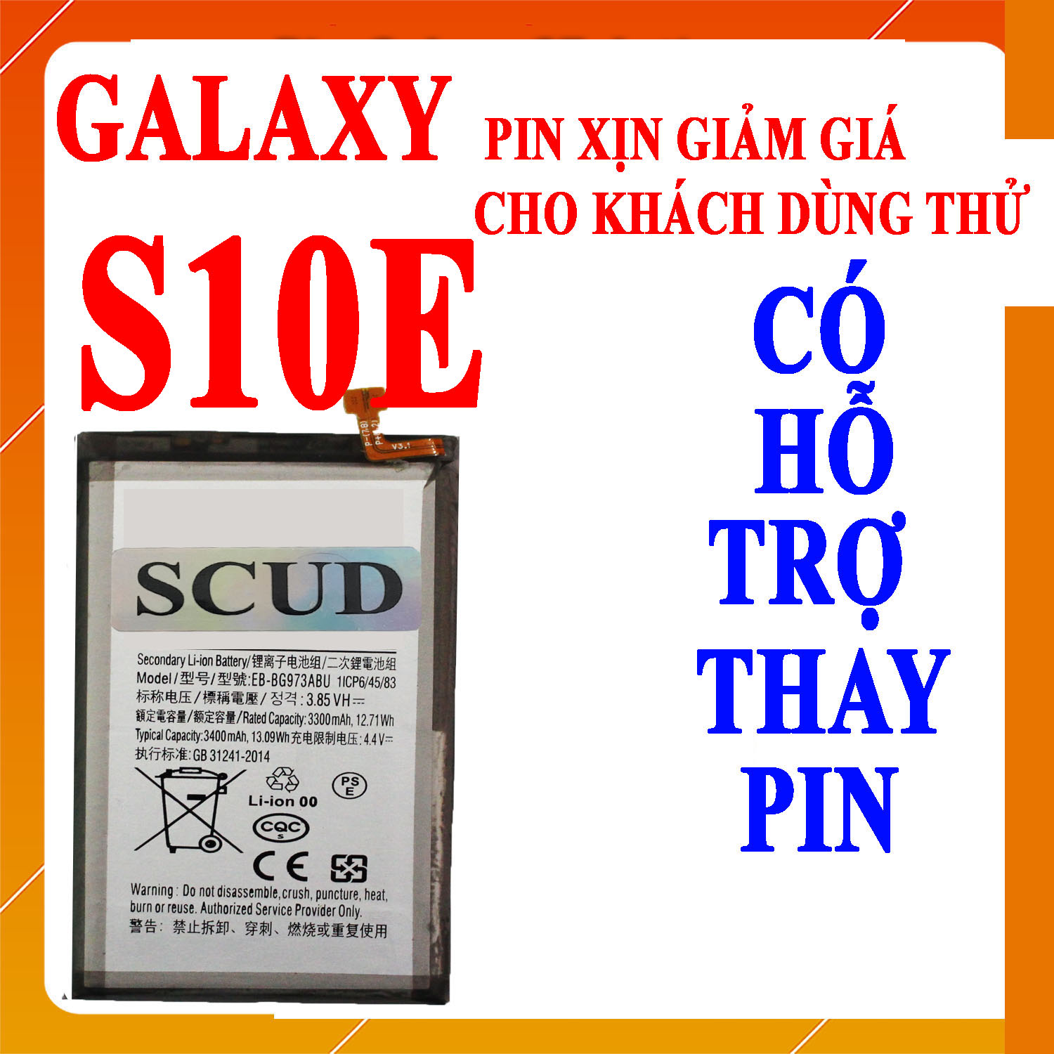Pin scud cho samsung galaxy s10e dung lượng 3100mah