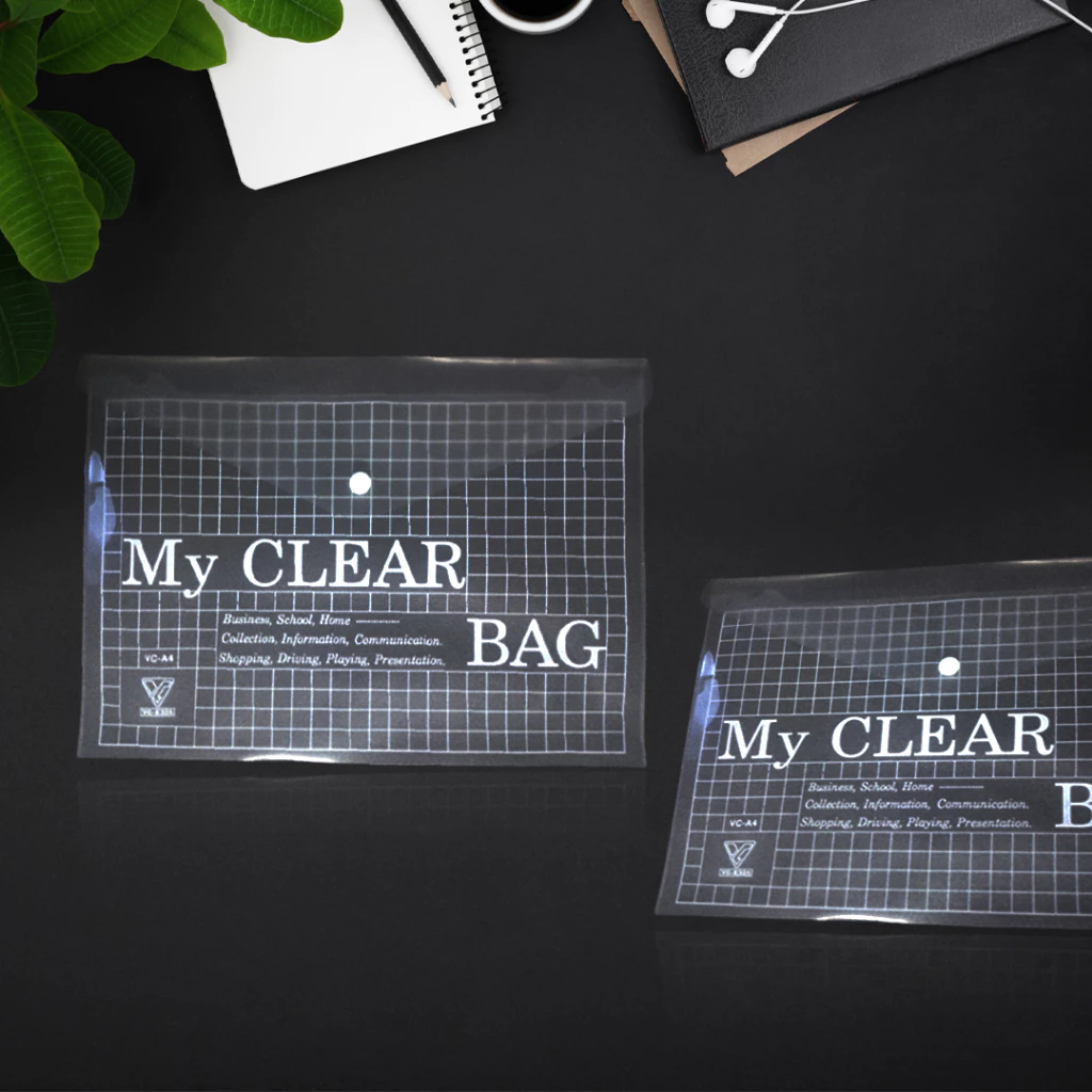 Xấp 12 Cái Bìa Nút Nhựa A4/F4 My Clear Bag, Bìa Sơ Mi PP Dày Trong Suốt Bảo Vệ Tài Liệu, Không Thấm Nước
