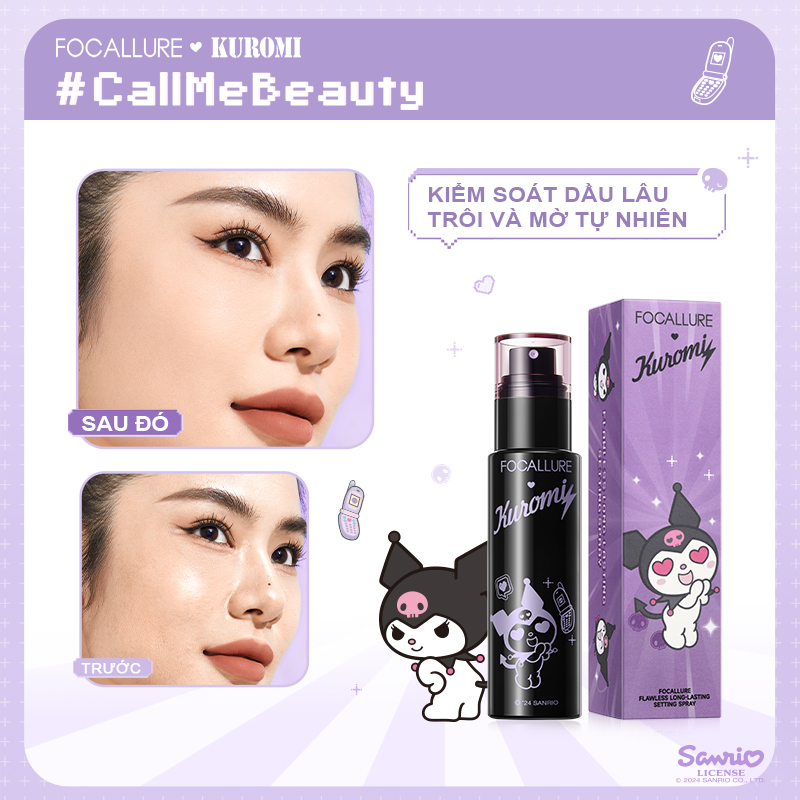 [FOCALLURE X Sanrio] Xịt Khoá Lâu Trôi