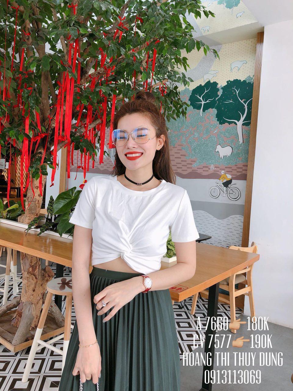 Áo xoắn eo tay ngắn, chất lụa đẹp mê 11435-2 ( MÀU ĐEN )