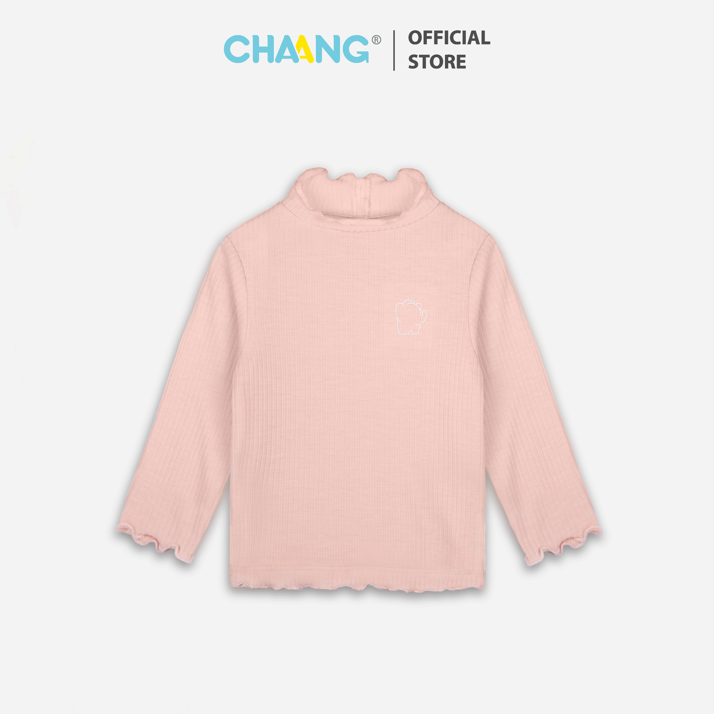 Áo dài tay cổ lọ cho bé gái Northern hồng đào Chaang