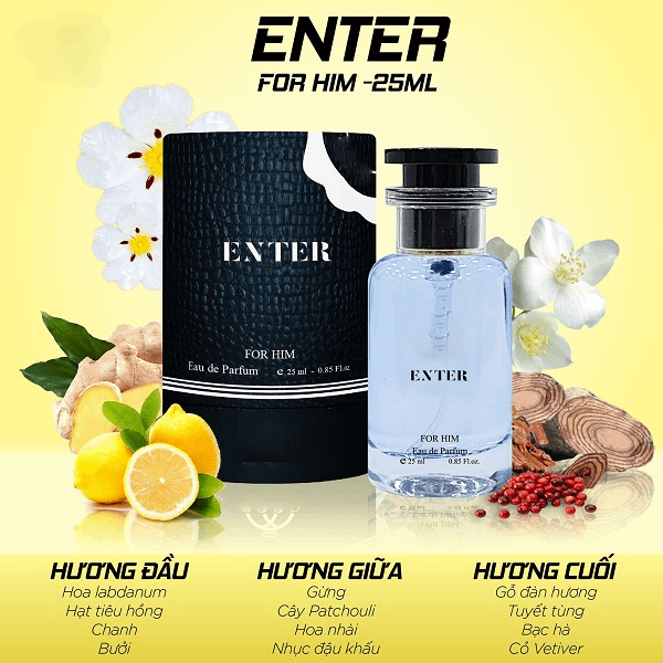 [HCM]Nước hoa nam ENTER - LỊCH LÃM VÀ SANG TRỌNG (100ML)