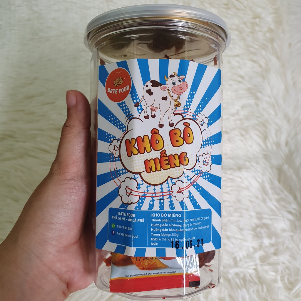 Khô Bò Miếng 250g Siêu Ngon đồ ăn vặt