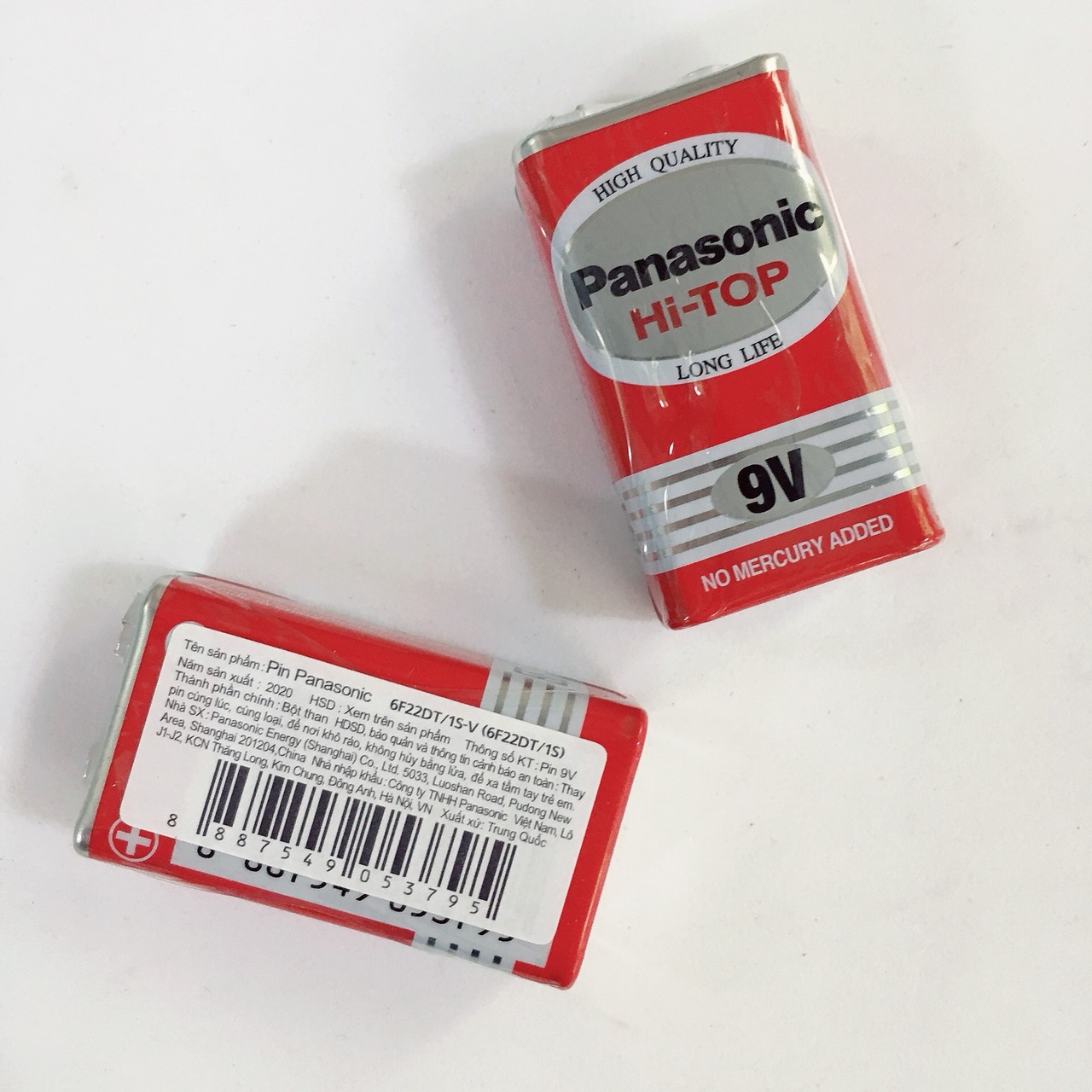 Combo 2 Vỉ Pin 9V, Pin Vuông Panasonic Cacbon (1 vỉ 1 viên)