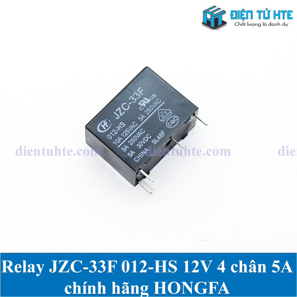 Relay JZC-33F 012-HS 12V 4 chân 5A HONGFA