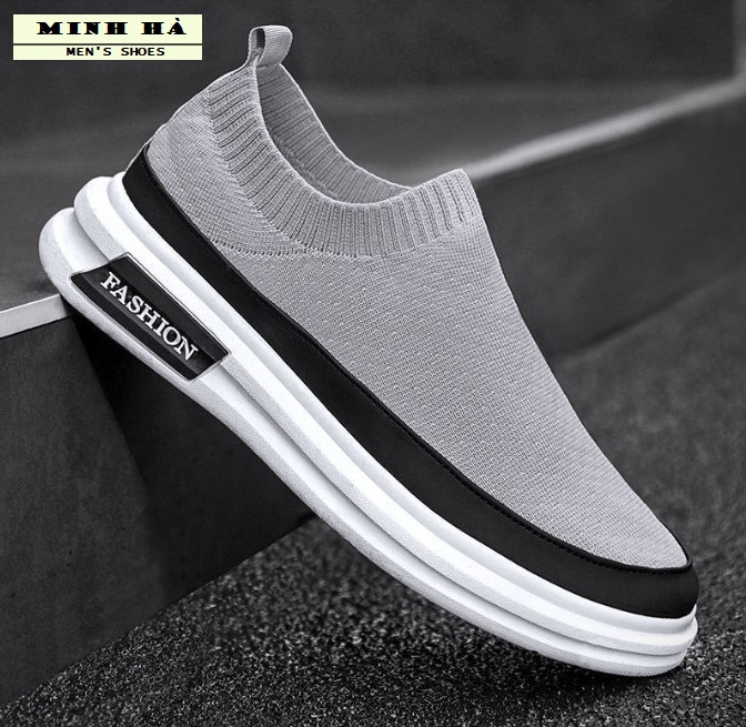 Giày lười nam vải dệt êm chân, thoáng khí  MINH HÀ SHOES Hot Trend 2023 - 026 kiểu dáng giày cực ngầu trẻ trung mạnh mẽ