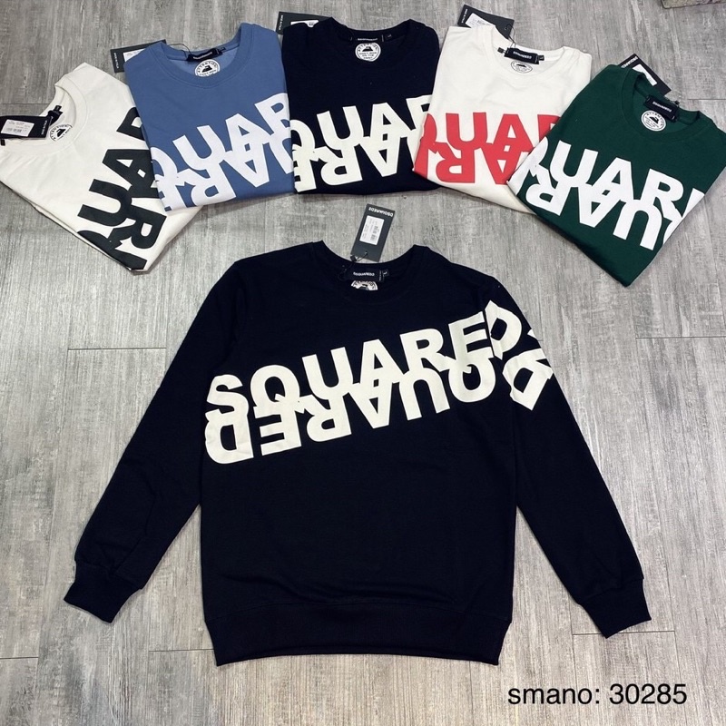 [FREESHIP] áo sweater dquared in chéo, áo thun hoăc nỉ bông dài tay cổ tròn dsquared2