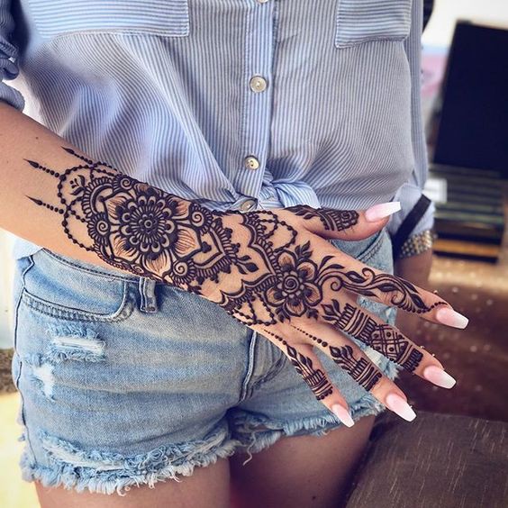 Mực henna Ấn Độ chính hãng( tặng 6 khuôn xăm)