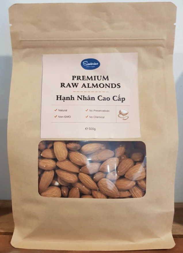 [HCM]Hạt nhân tươi nhập khẩu 500g - Raw almonds