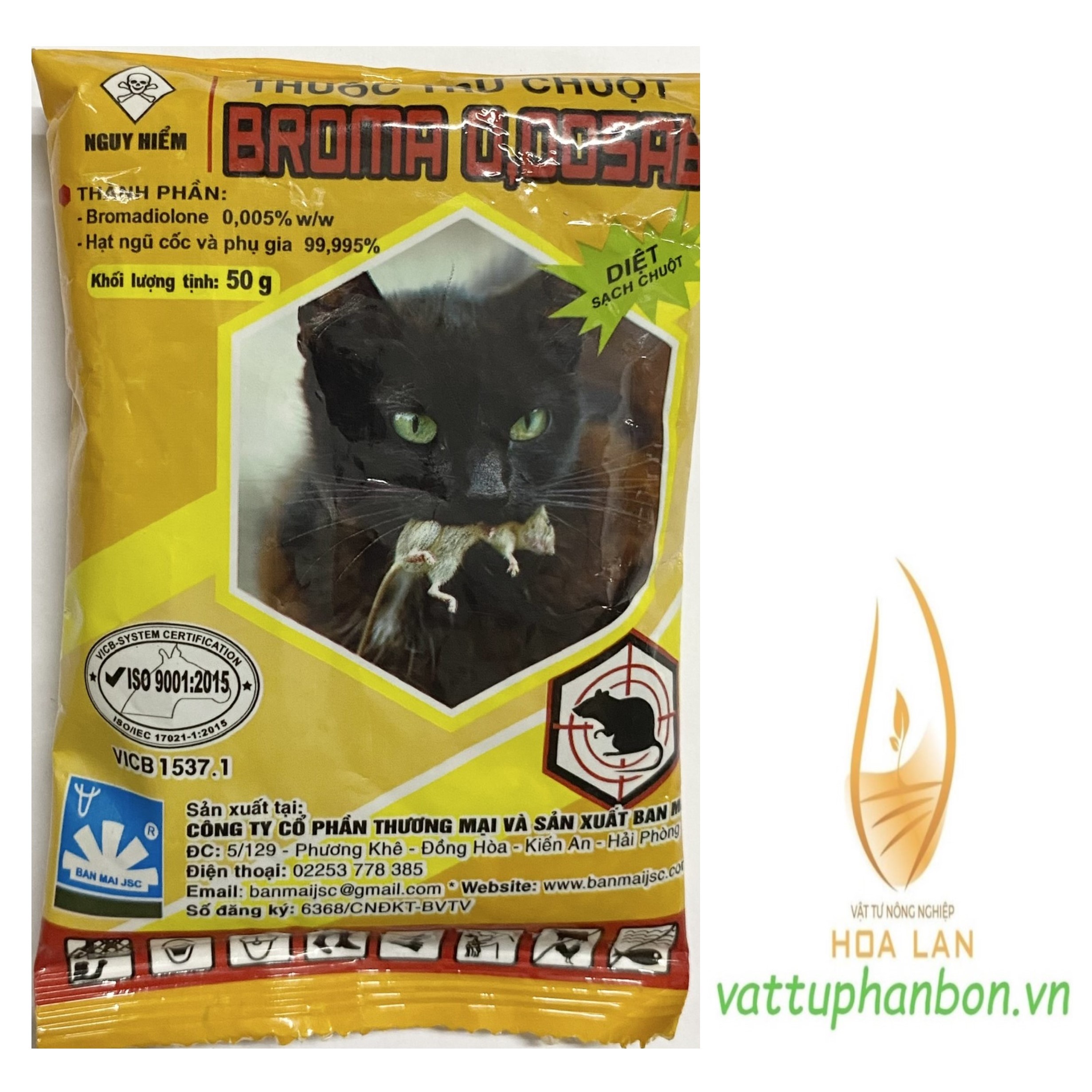 Broma 0,005ab - thuốc trừ chuột - #023b# 50g