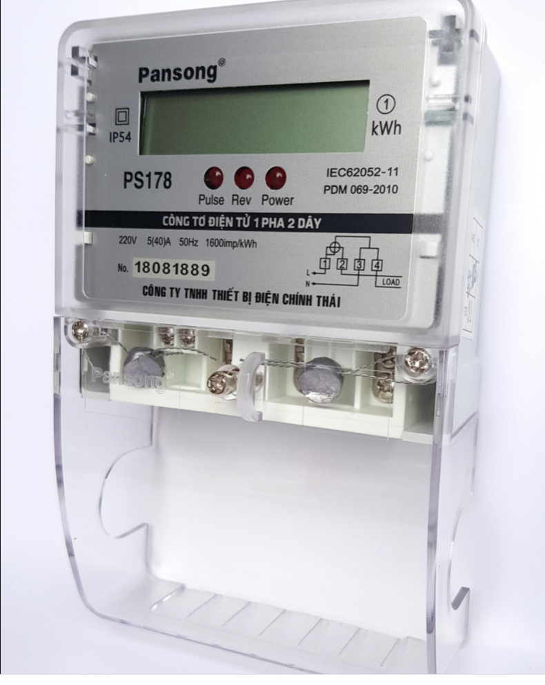 Công tơ điện tử 1 pha 2 dây Pansong PS178
