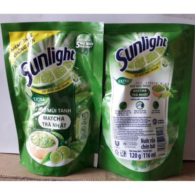 [HCM]Combo 10 túi Nước rửa chén Sunlight 120g