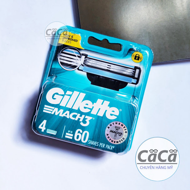 [Chính hãng] Hộp Lưỡi dao cạo râu Gillette Mach3 Classic vỉ 4 cái - Mach 3 Basic cao cấp
