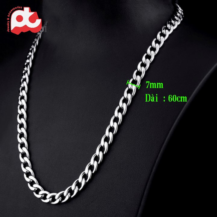 [Hoàn tiền 6%]Dây chuyền inox nam cá tính tại HCM cao cấp bảo hành không đen - 7mm trangsucpt PTDCNA01