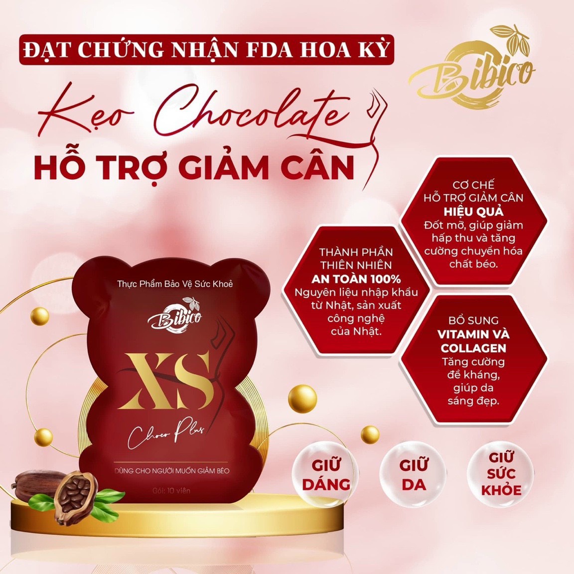 Kẹo socola giảm cân XS choco plus