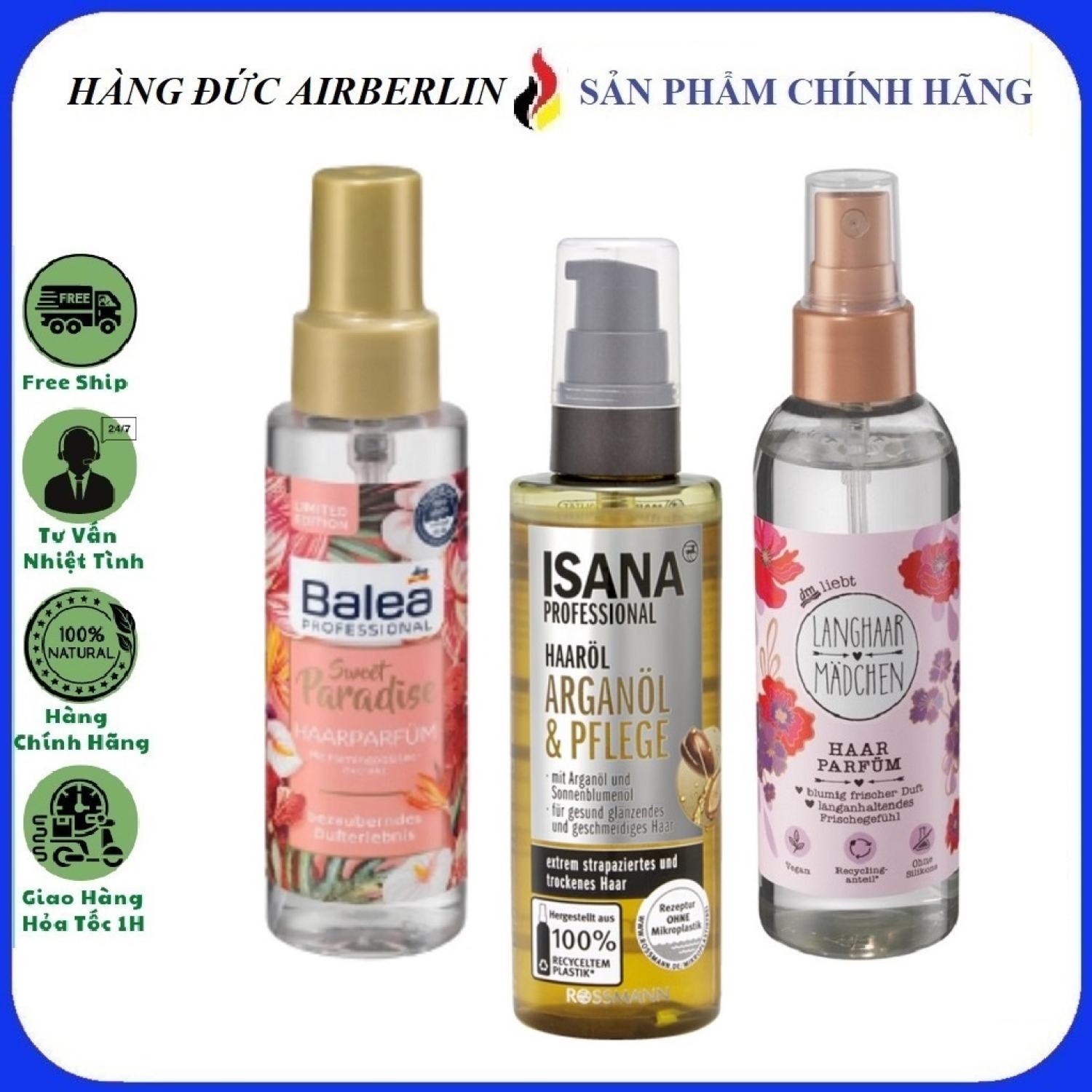 [Hàng Đức chính hãng.HN] Xịt tóc, nước hoa Balea/Isana - {hangducairberlin}