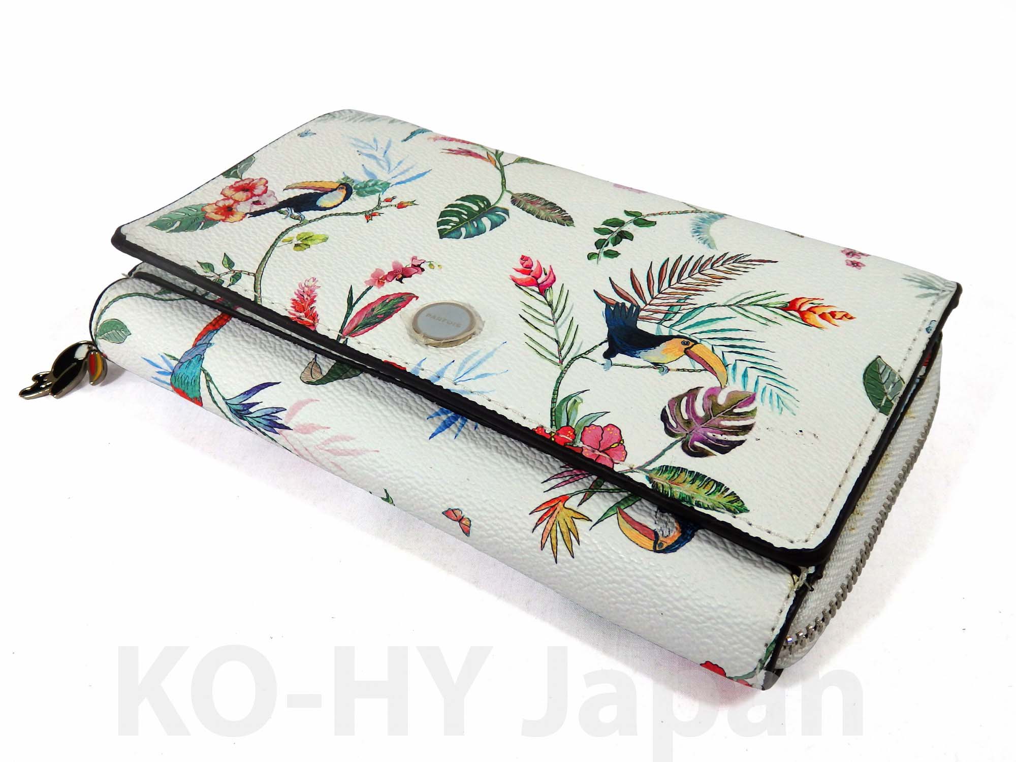 [HCM]Ví thời trang PARFOIS Tropical long wallet-white