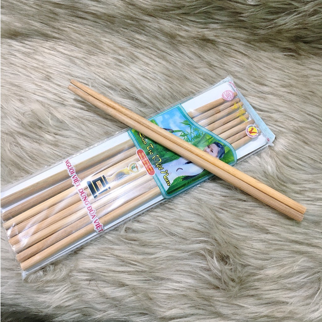 Set 10 đổi đũa tre tự nhiên - đũa gỗ tre - 100% thiên nhiên