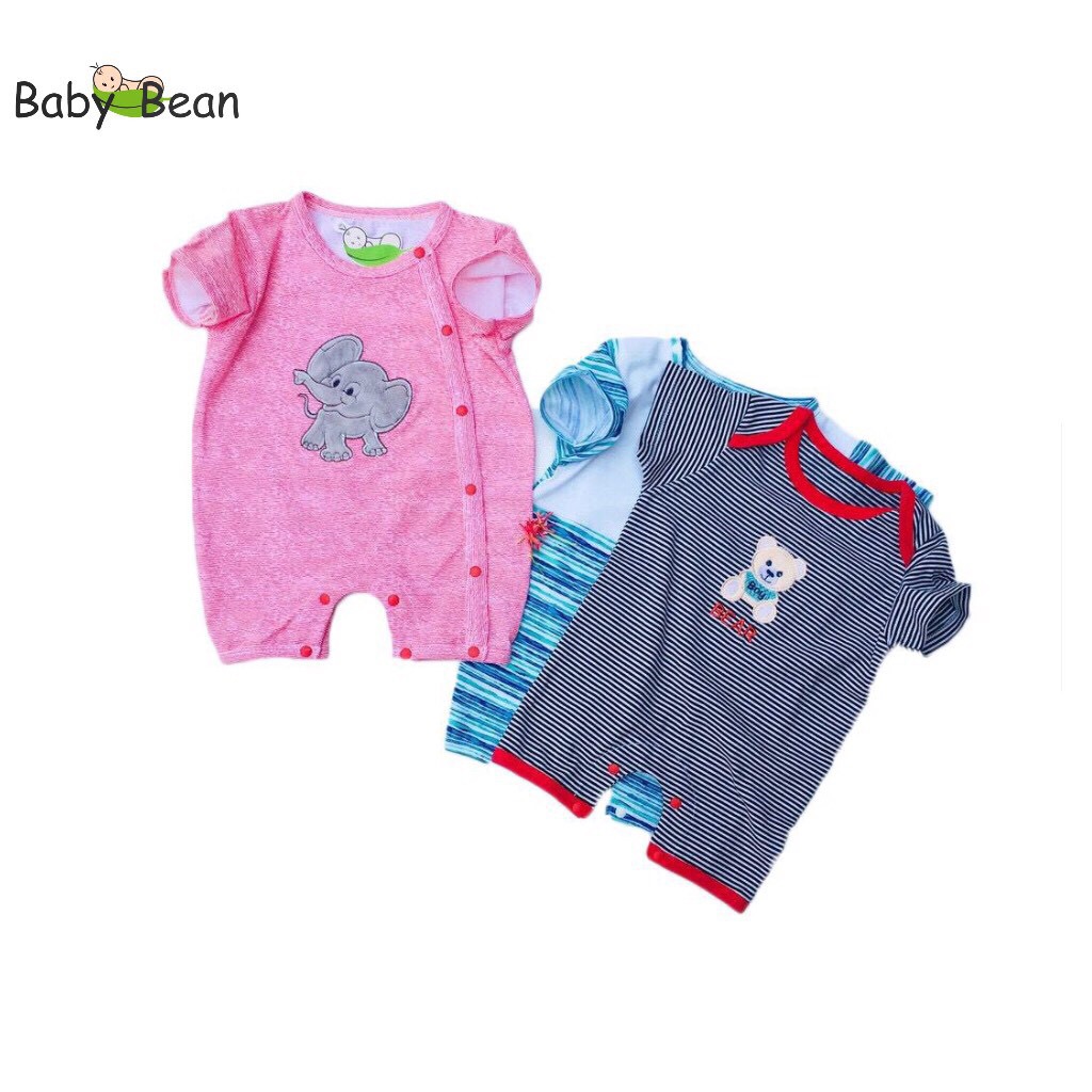 Set Bodysuit BabyBean Thun Cotton Ngang Đùi Bé Sơ Sinh Trai Màu Ngẫu Nhiên