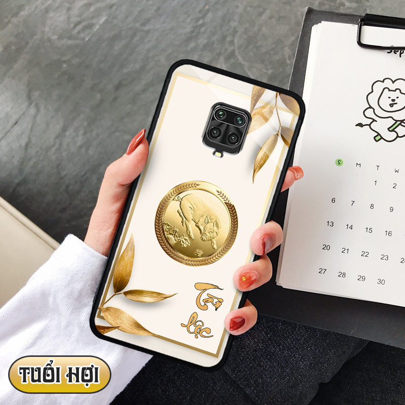 Ốp lưng kính 12 con giáp cho Xiaomi Redmi Note 9S/ Note 9 Pro