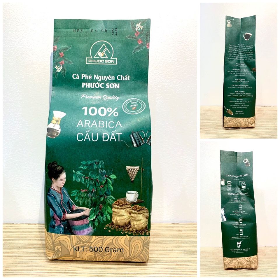 Cà Phê Hạt Cầu Đất 500G (Arabica) Nông Sản Sạch Lâm Đồng