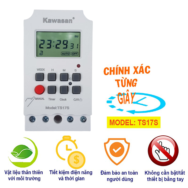 Công tắc hẹn giờ kts gắn ray