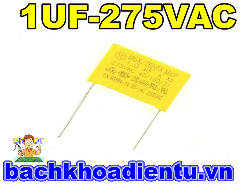 [5C] Tụ lọc nguồn 1uF-275V chất lượng tốt.