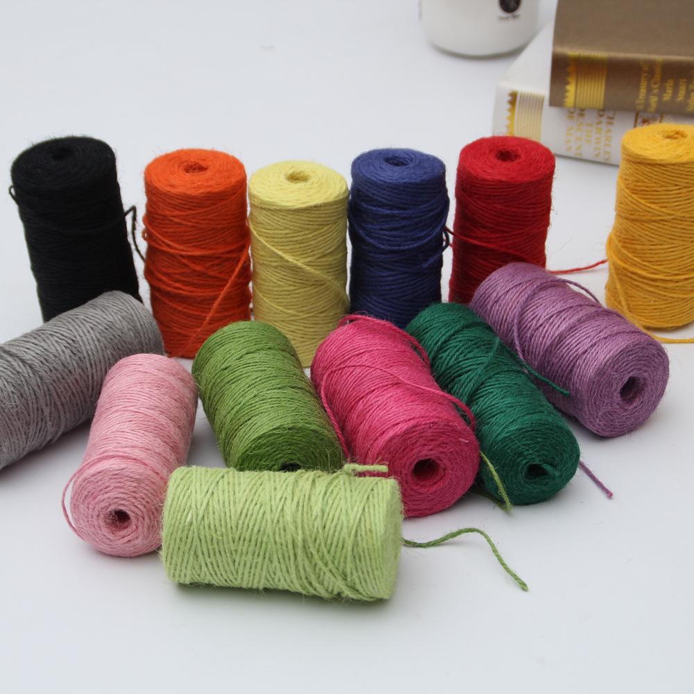 Dây gai màu trang trí đồ handmade (1 cuộn, dài 100 mét, sợi 2mm)