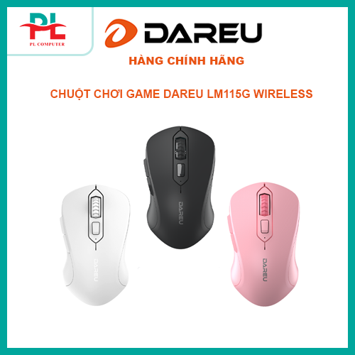 Chuột máy tính không dây Dareu lm115G Pink / Black / White - Hàng Chính Hãng