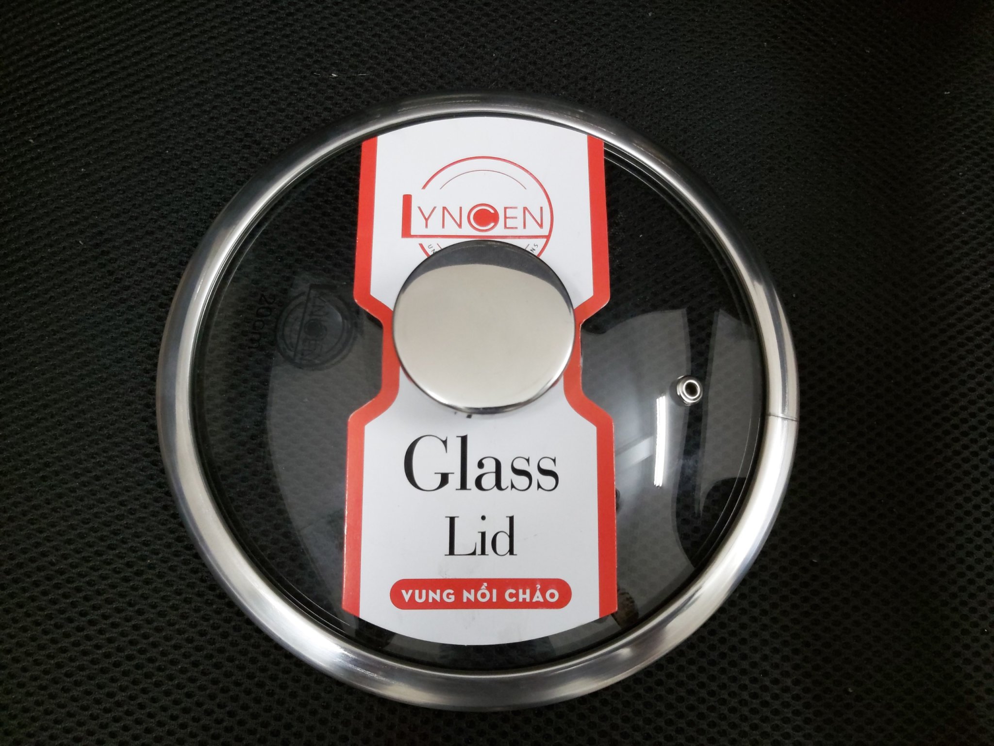 Nắp Nồi, Nắp Chảo Kính Thủy Tinh Cường Lực Lyncen Size 24Cm