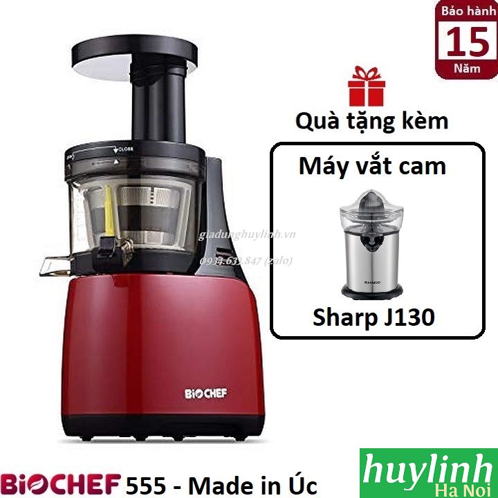 Máy ép trái cây tốc độ chậm Biochef 555 - Tặng vắt cam Sharp J130